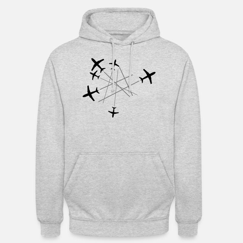 chemtrails nombreuses lignes top down avion voler - Sweat-shirt à capuche unisexe - gris clair chiné