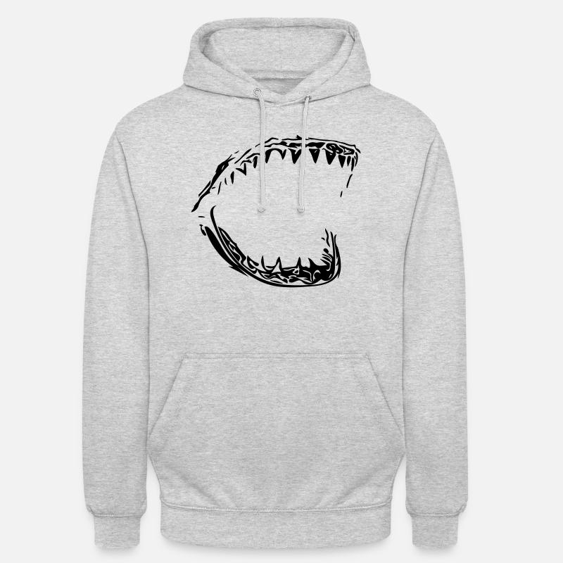Giant vector shark bit - Unisex Hoodie - light heather grey