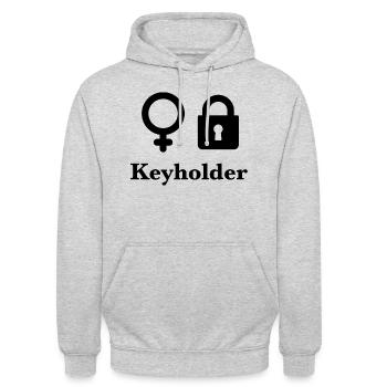 Keyholder - Unisex Hoodie - Hellgrau meliert - Vorne - Alina (178cm) & Michal (187cm)