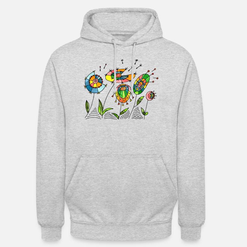 Fleur - Sweat-shirt à capuche unisexe - gris clair chiné
