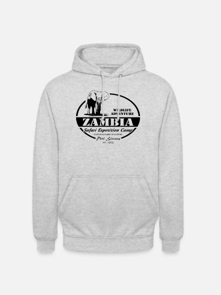 Zambia - Elephant - Unisex Hoodie - light heather grey