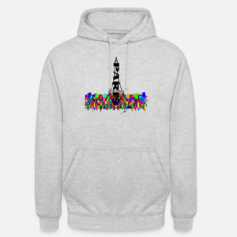 Art Eiffel Paris - Sweat-shirt à capuche unisexe - gris clair chiné