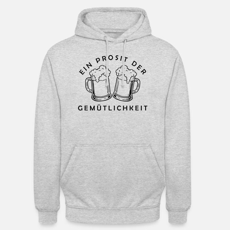 Bier - Ein Prosit der Gemütlichkeit - Sweat-shirt à capuche unisexe - gris clair chiné