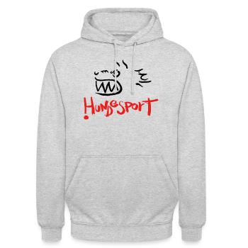 Hundesport schwarz - Unisex Hoodie - Hellgrau meliert - Vorne - Alina (178cm) & Michal (187cm)