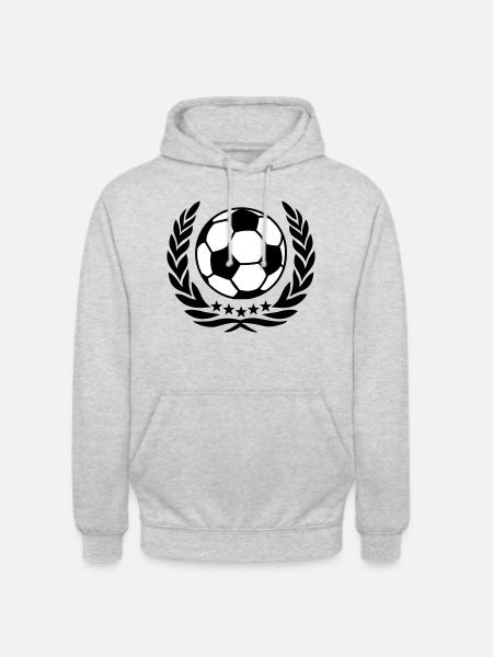 Voetbal krans 5 sterren wk ek voetbalteam ploeg - Uniseks hoodie - lichtgrijs gemêleerd