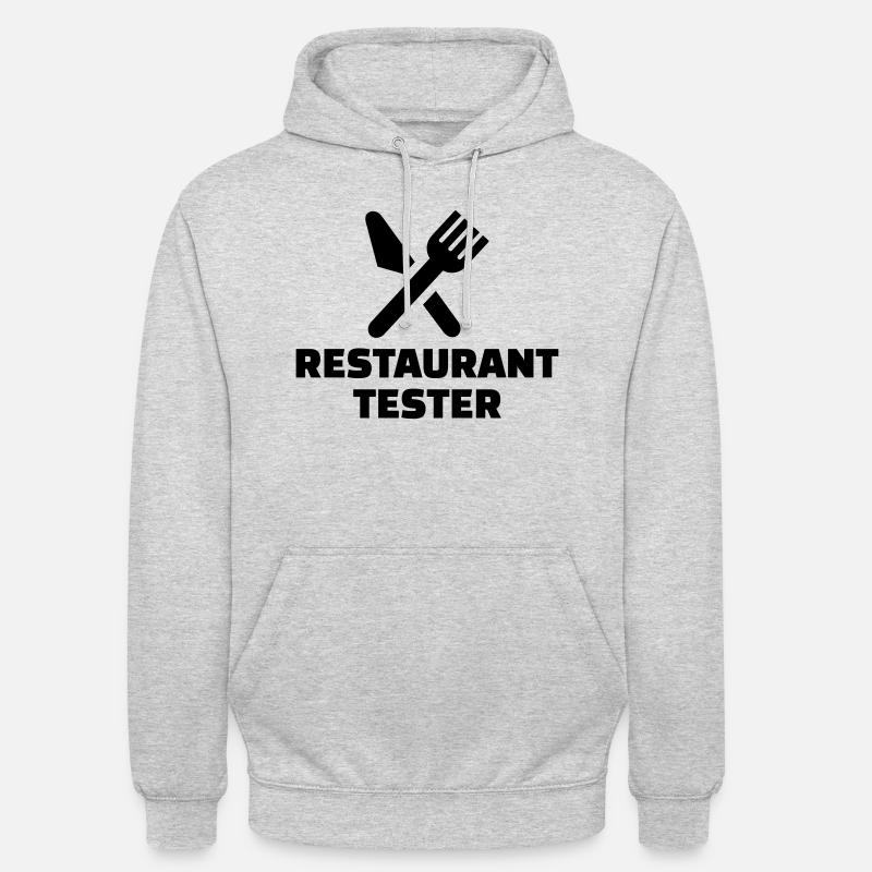 Restaurant tester - Sweat-shirt à capuche unisexe - gris clair chiné
