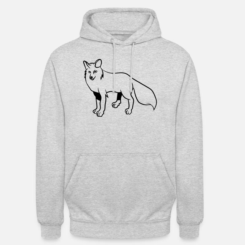 Fuchs - Unisex Hoodie - Hellgrau meliert