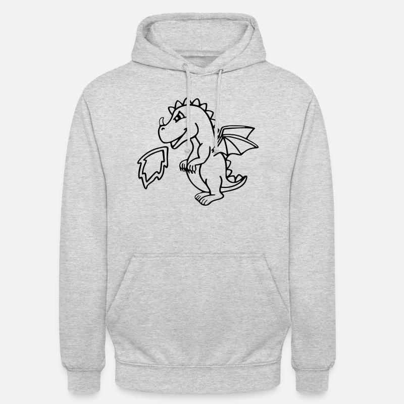 Drache - Unisex Hoodie - Hellgrau meliert
