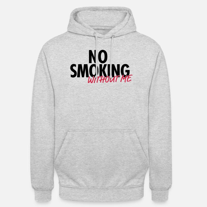 no smoking without me - Unisex Hoodie - Hellgrau meliert