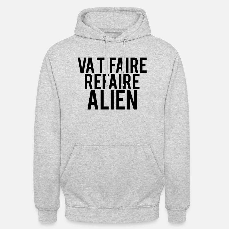 VA T'FAIRE REFAIRE ALIEN - Sweat-shirt à capuche unisexe - gris clair chiné