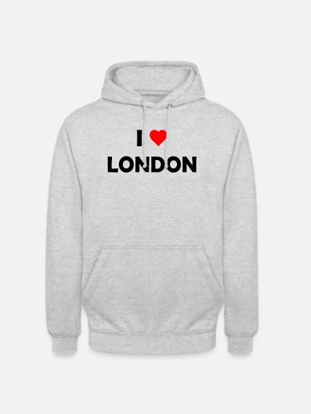 I love London - Groot-Brittannië - UK Verenigd Koninkrijk - Uniseks hoodie - lichtgrijs gemêleerd