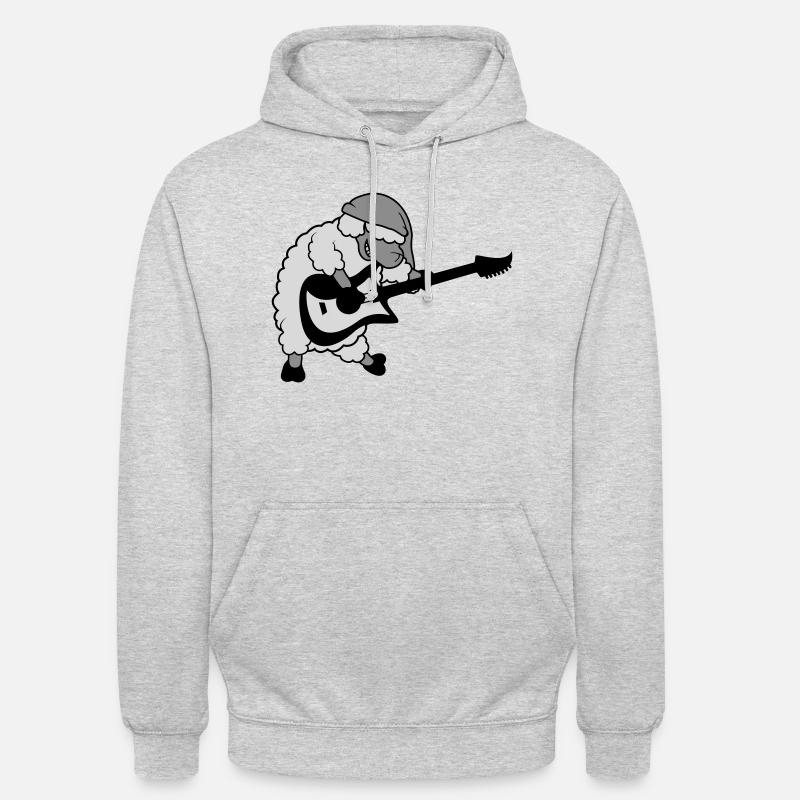Schaf spielt E - Unisex Hoodie - Hellgrau meliert