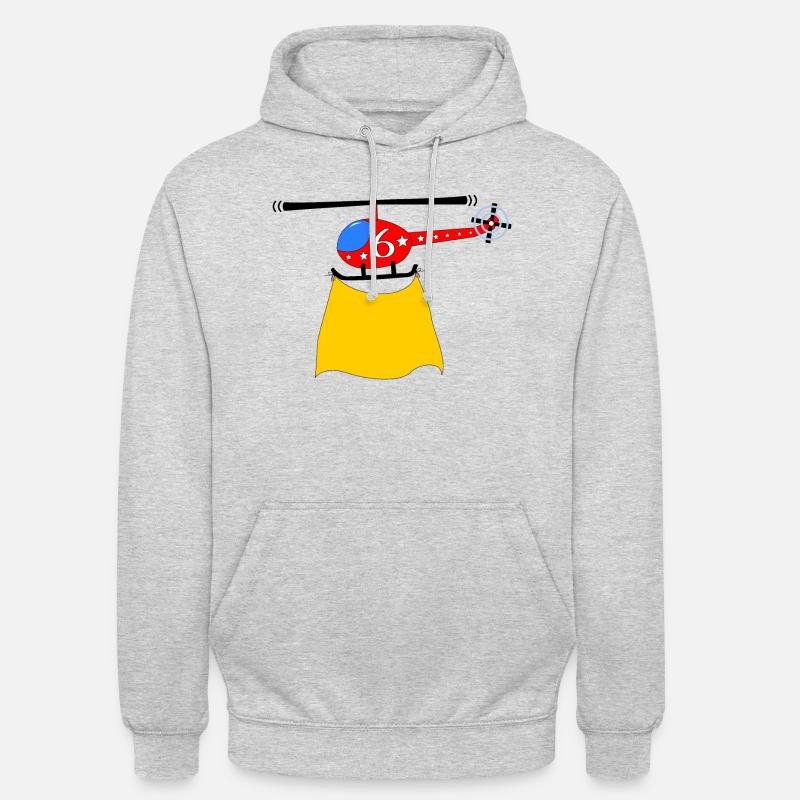 Anniversaire de l’hélicoptère 6 - Sweat-shirt à capuche unisexe - gris clair chiné