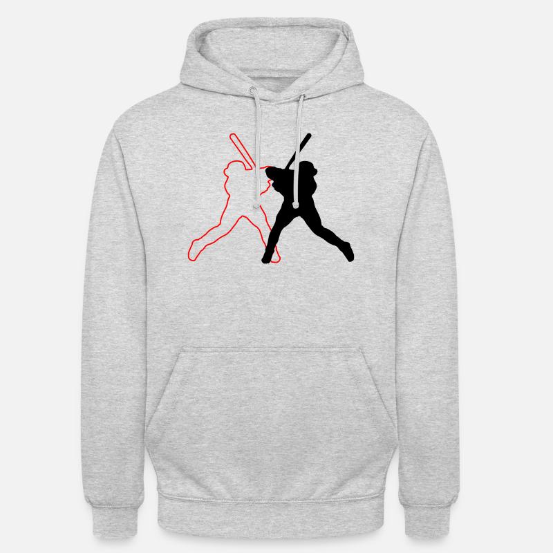 Conception de baseball 02 - Sweat-shirt à capuche unisexe - gris clair chiné