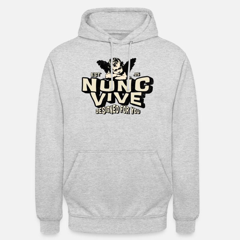 NuncVive Conçu pour vous - Sweat-shirt à capuche unisexe - gris clair chiné