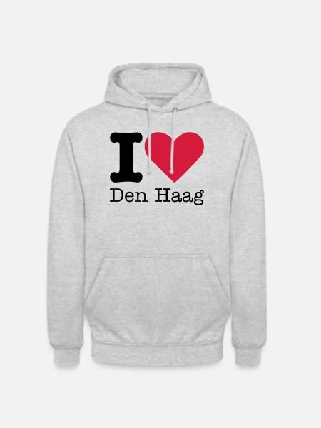I Love Den Haag - Uniseks hoodie - lichtgrijs gemêleerd