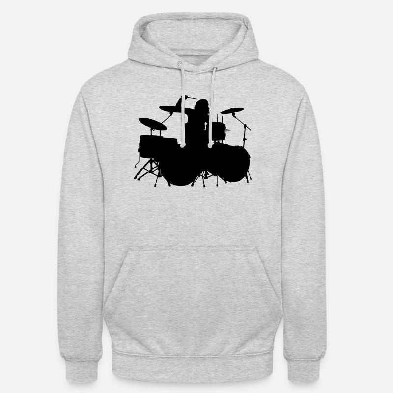 l'évolution de la batteuse - Sweat-shirt à capuche unisexe - gris clair chiné