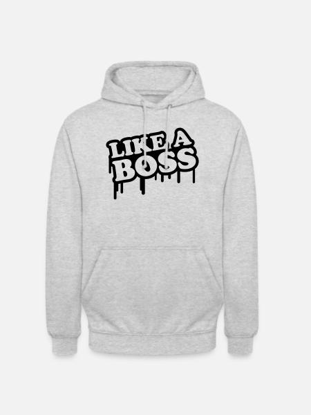 like_a_boss_logo_c1 - Sweat-shirt à capuche unisexe - gris clair chiné