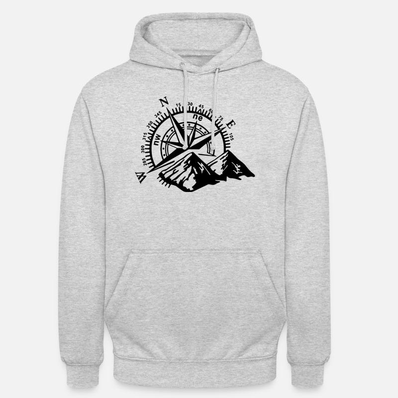 montagnes - Sweat-shirt à capuche unisexe - gris clair chiné