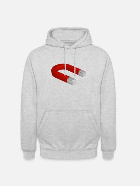 magnet magnetic field attraction - Unisex Hoodie - light heather grey