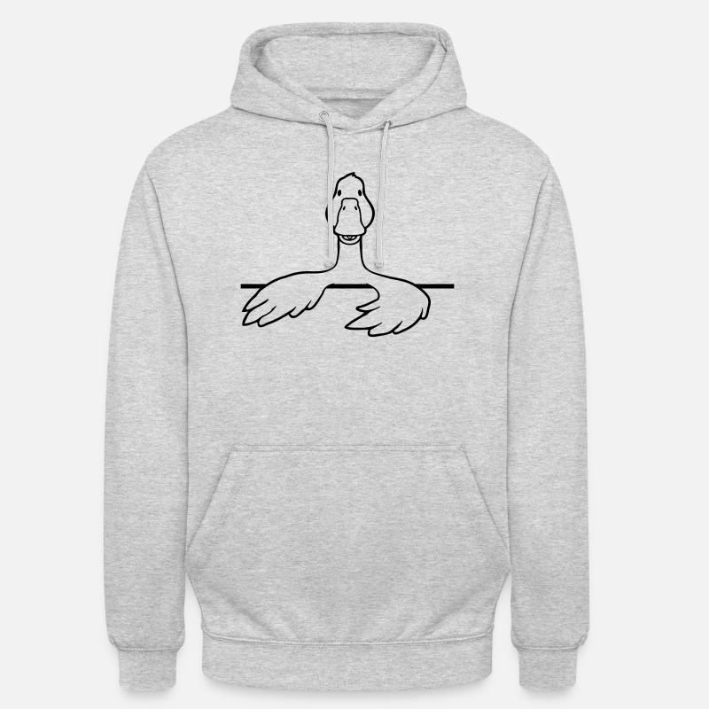 Comic Goose derrière le mur - Sweat-shirt à capuche unisexe - gris clair chiné