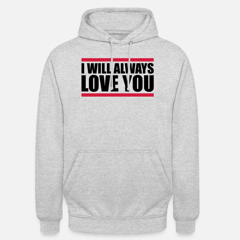 J’aimerai toujours - Sweat-shirt à capuche unisexe - gris clair chiné