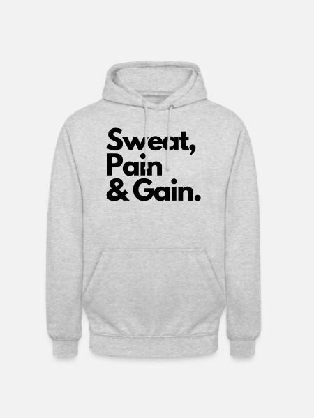 Sweat Pain Gain - Unisex Hoodie - light heather grey