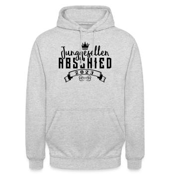 junggesellen abschied 2023 - Unisex Hoodie - Hellgrau meliert - Vorne - Alina (178cm) & Michal (187cm)