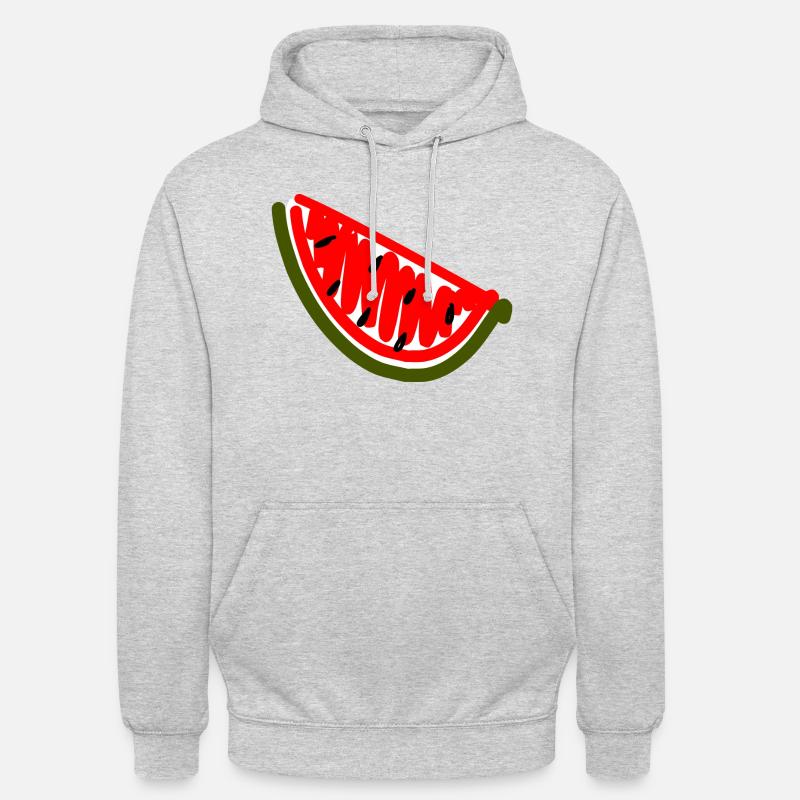 pastèque - Sweat-shirt à capuche unisexe - gris clair chiné