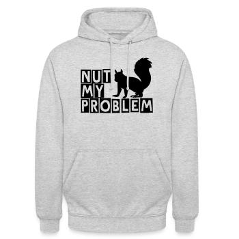 Nut my problem - Unisex Hoodie - Hellgrau meliert - Vorne - Alina (178cm) & Michal (187cm)