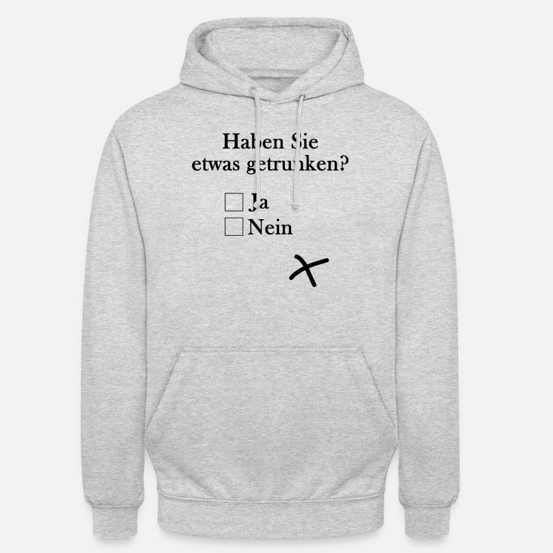 Avez-vous bu quelque chose? - Sweat-shirt à capuche unisexe - gris clair chiné