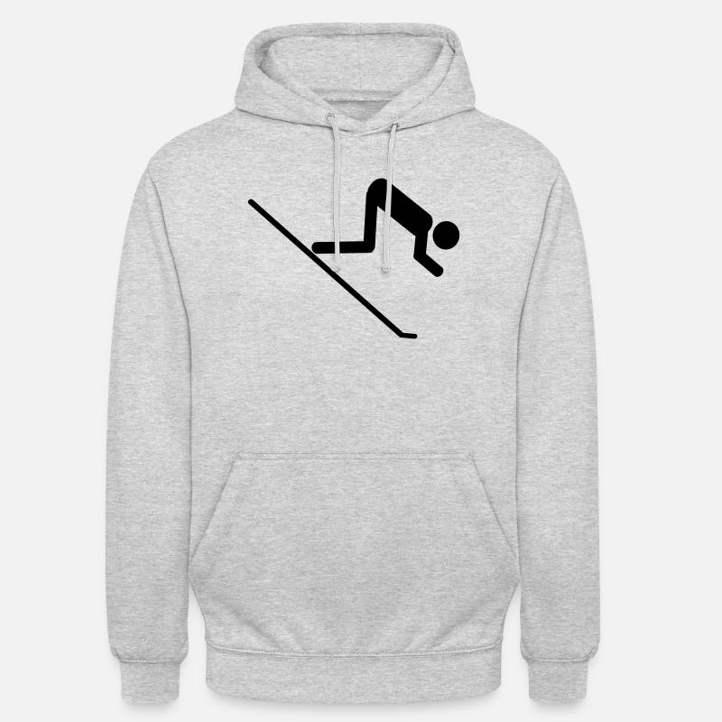 ski - Sweat-shirt à capuche unisexe - gris clair chiné