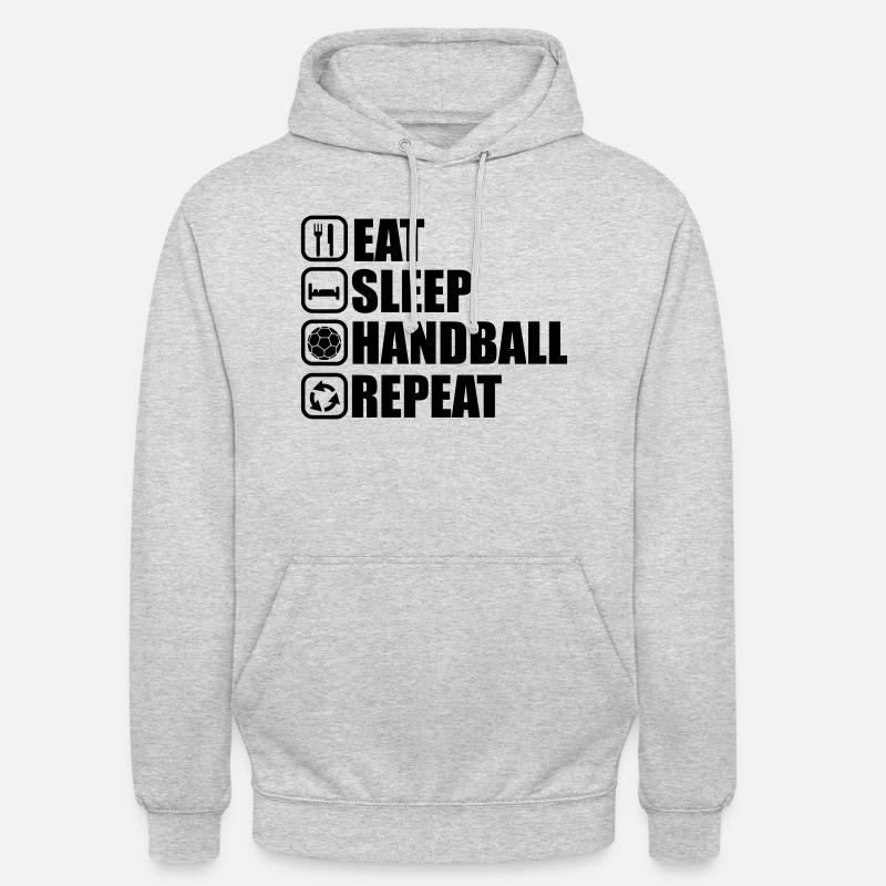 eat,sleep ,handball, repeat - Unisex Hoodie - Hellgrau meliert
