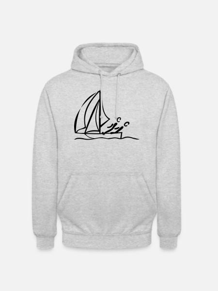 Sailing dinghy - Unisex Hoodie - light heather grey