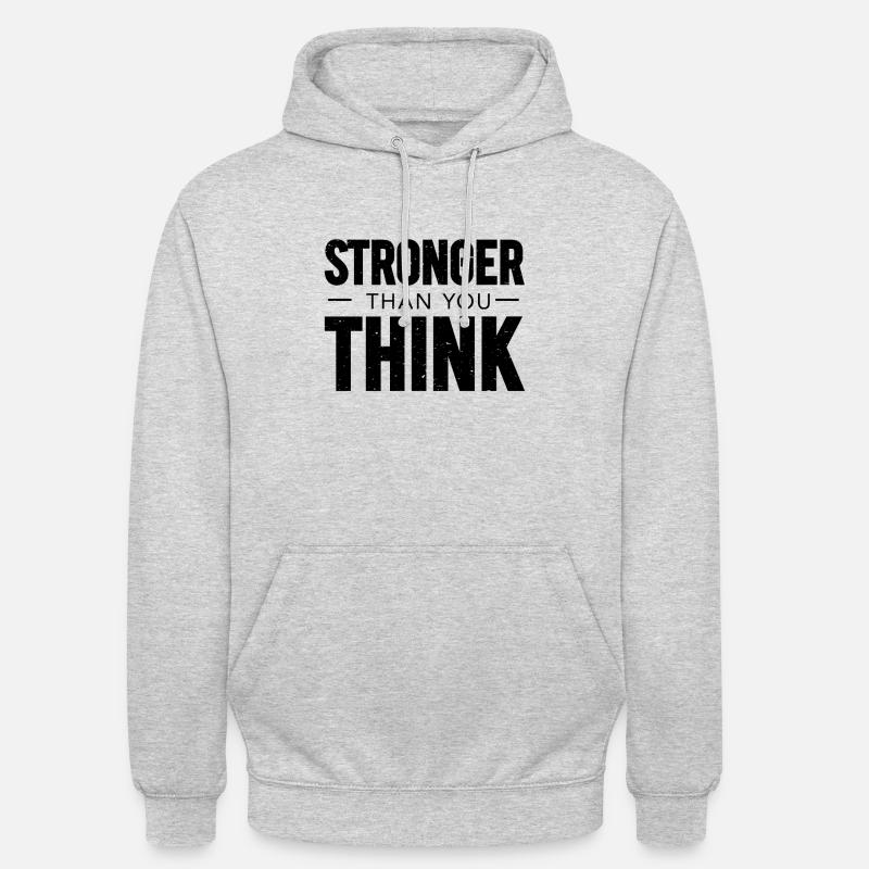 Plus fort que vous ne le pensez - Sweat-shirt à capuche unisexe - gris clair chiné