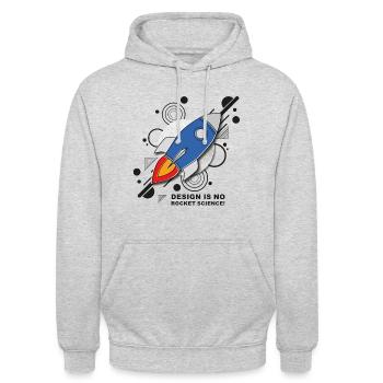 Design is no Rocket Science numéro 3 - Sweat-shirt à capuche unisexe - gris clair chiné - Devant - Alina (178cm) & Michal (187cm)
