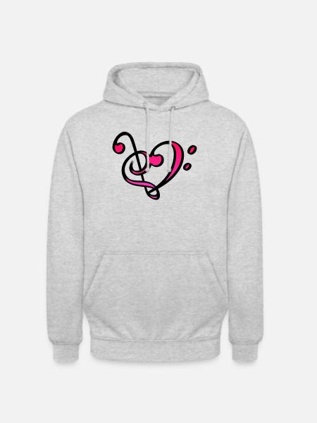 Heart music key love - Unisex Hoodie - light heather grey