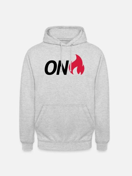on fire - Unisex Hoodie - light heather grey