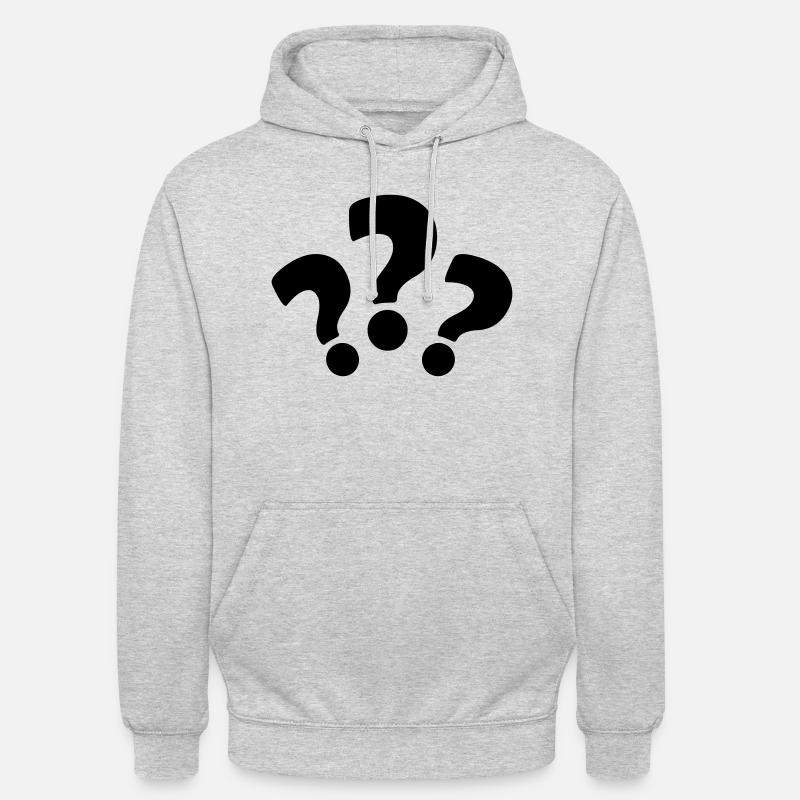 fragezeichen_2 - Sweat-shirt à capuche unisexe - gris clair chiné