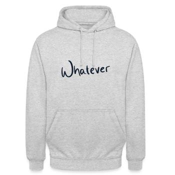 Whatever - Unisex Hoodie - Hellgrau meliert - Vorne - Alina (178cm) & Michal (187cm)