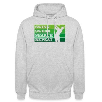 Swing Swear Search Repeat - Unisex Hoodie - light heather grey - Front - Alina (178cm) & Michal (187cm)