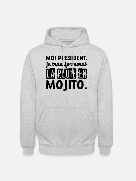 humour alcool - Sweat-shirt à capuche unisexe - gris clair chiné