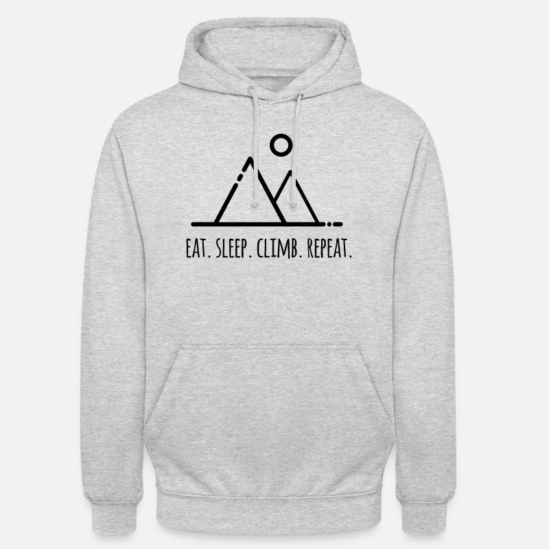 Eat.Sleep.Climb.Repeat - pour grimpeurs - Sweat-shirt à capuche unisexe - gris clair chiné