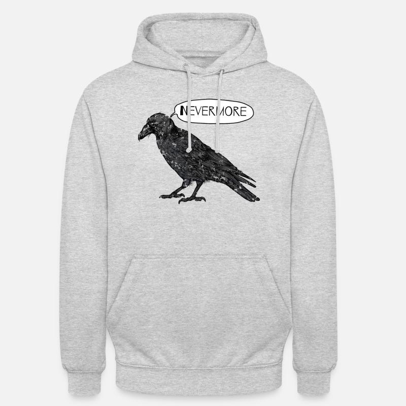 Raven Nevermore Edgar - Sweat-shirt à capuche unisexe - gris clair chiné
