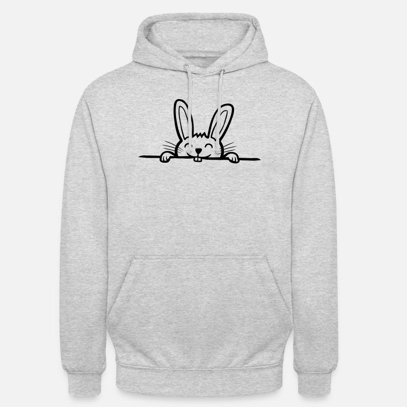 Plancher de lapin caché - Sweat-shirt à capuche unisexe - gris clair chiné