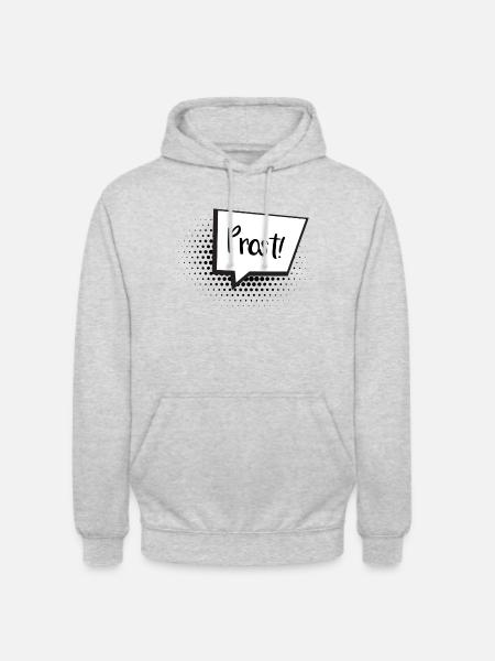 Prost Sprechblase - Unisex Hoodie - Hellgrau meliert