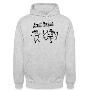 Taco Borito - Sweat-shirt à capuche unisexe - gris clair chiné - Devant - Alina (178cm) & Michal (187cm)
