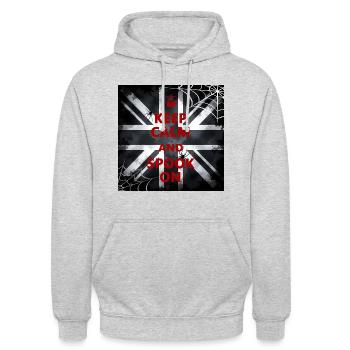 Keep Calm Spook Red - Unisex Hoodie - light heather grey - Front - Alina (178cm) & Michal (187cm)