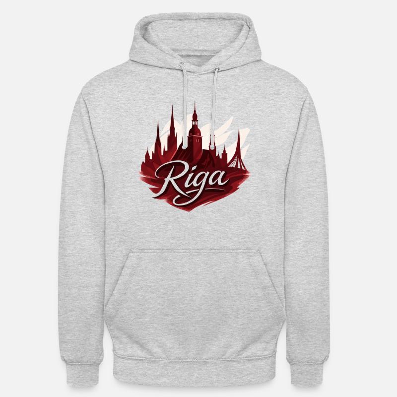 Riga Capitale Lettonie Baltique Cadeau - Sweat-shirt à capuche unisexe - gris clair chiné