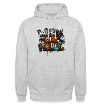 Hell, Devils & Demons Urban Street Art Graffiti - Unisex Hoodie - light heather grey - Front - Alina (178cm) & Michal (187cm)